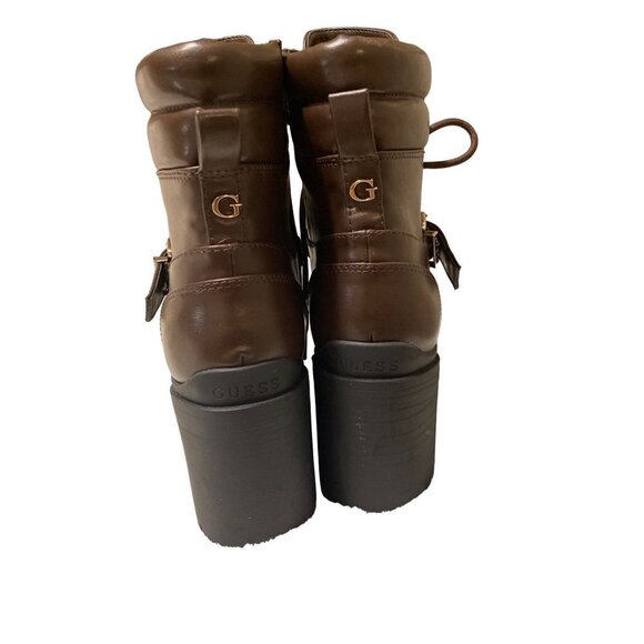 NEW Guess Canally Brown platform combat boots women size‎ 10 - Picture 10 of 11